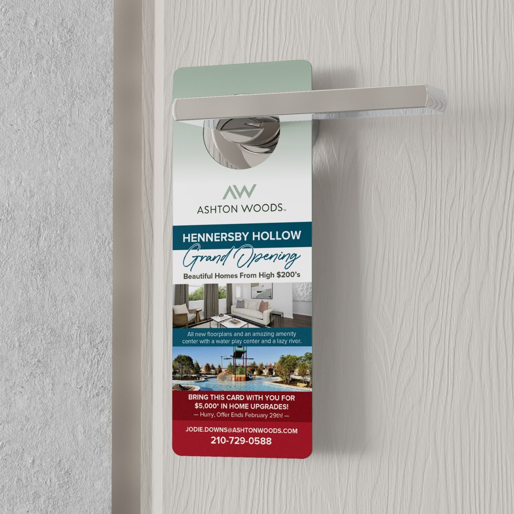 Ashton Woods Homes Door Hanger Design