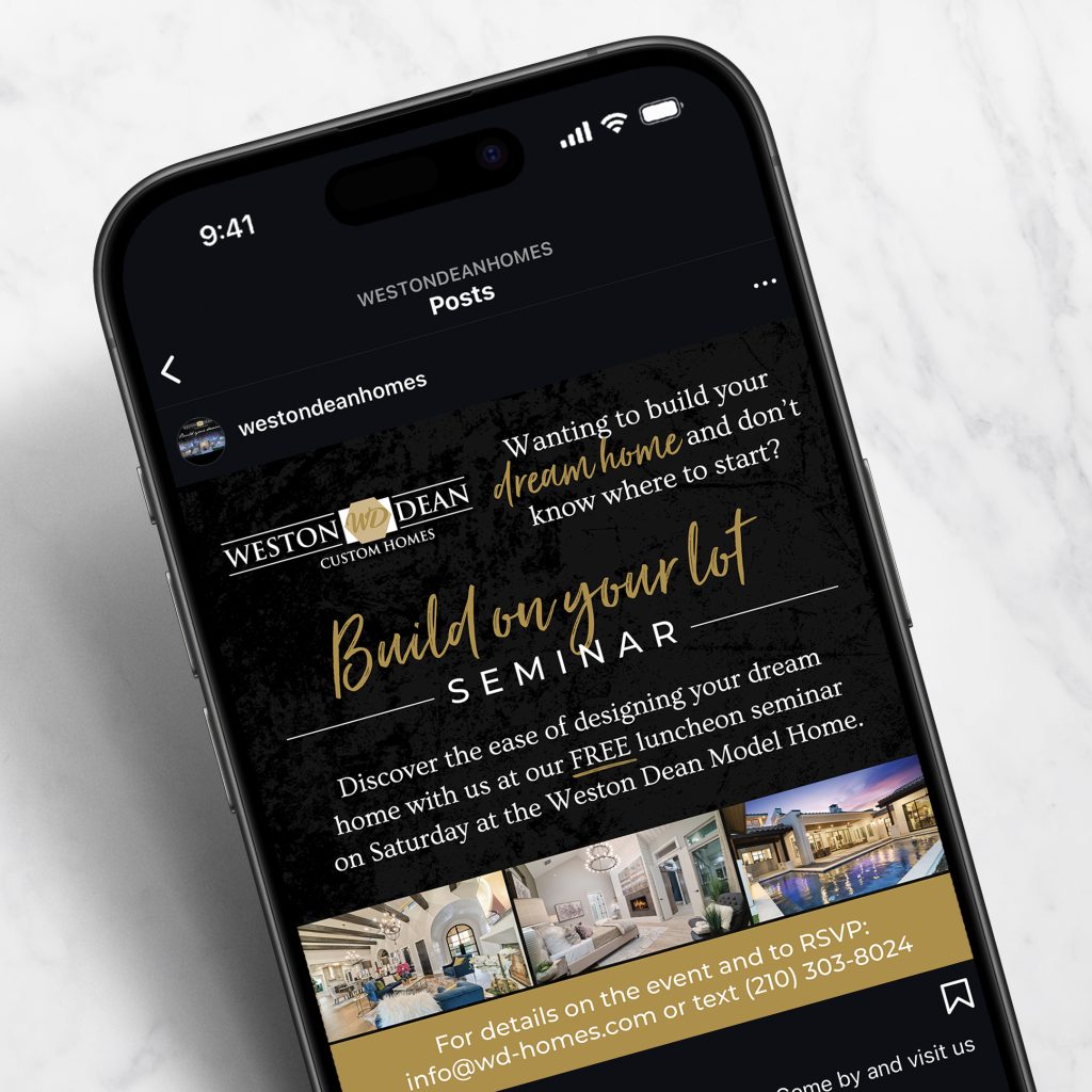 Weston Dean Custom Homes Digital Ad Design