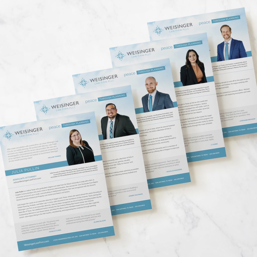 Weisinger Law Firm Attorney Flyers