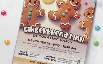 Gingerbread Man Decorating Party Event Flyer Design