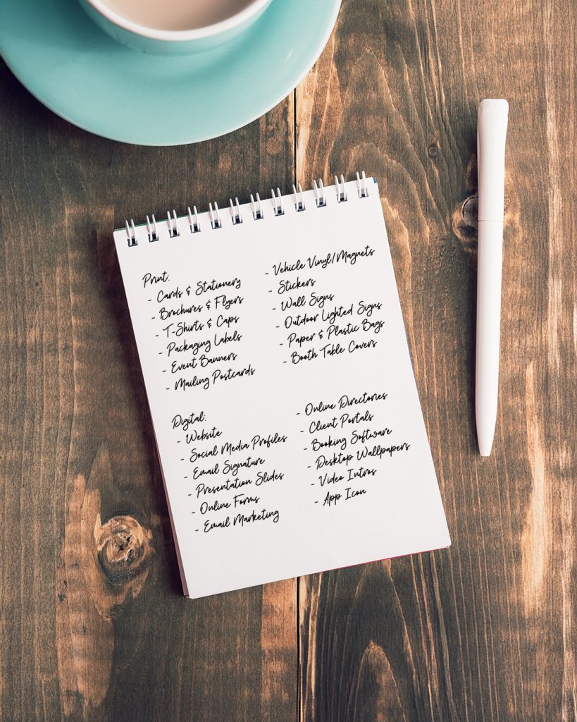 List of places you could use your business logo on.
