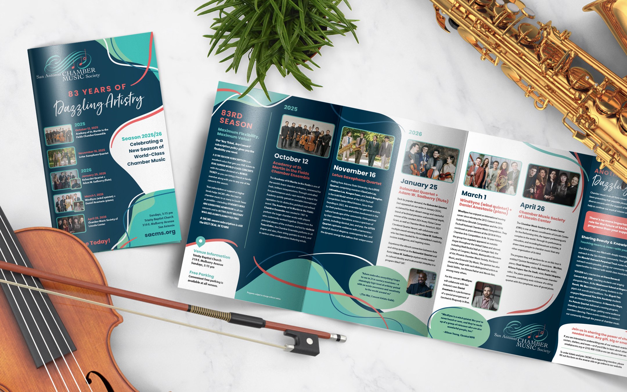SACMS 83rd Season Brochure Mailer Design