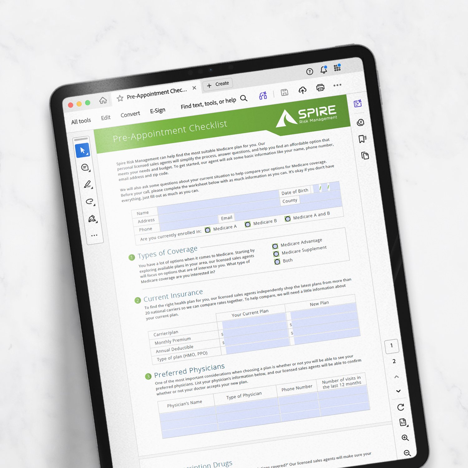 Healthcare Professional Client Experience Forms