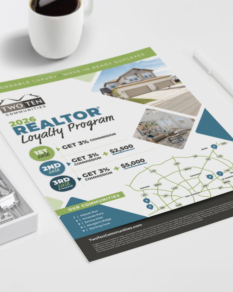 TwoTen Communities Realtor Program Flyer